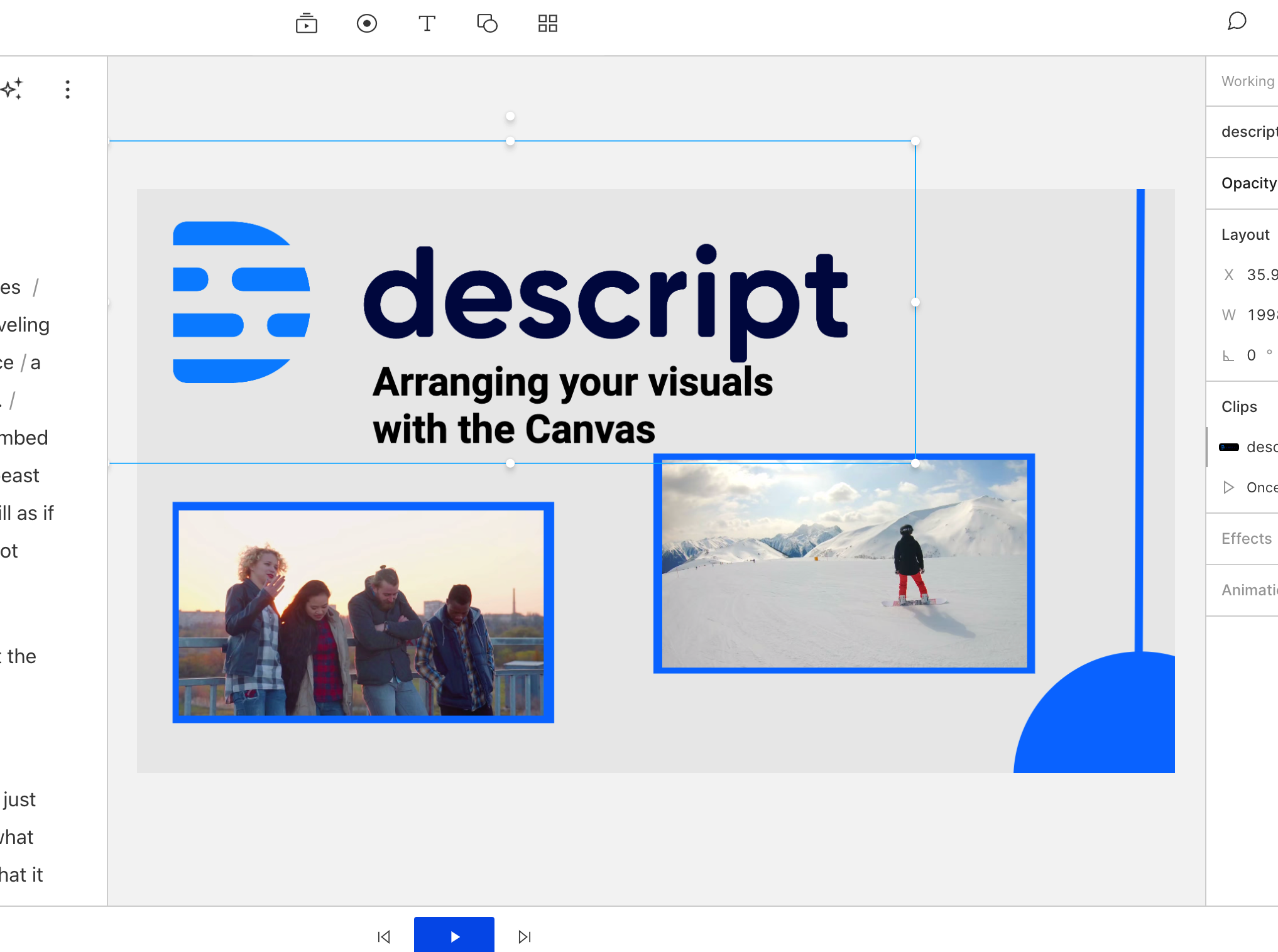 Canvas Overview Descript Help