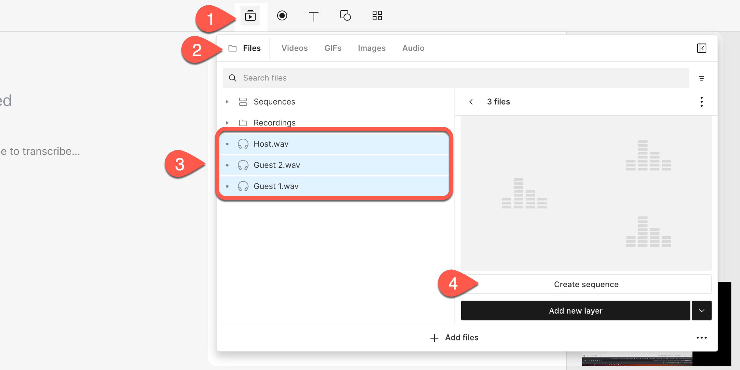 Creating a sequence – Descript Help