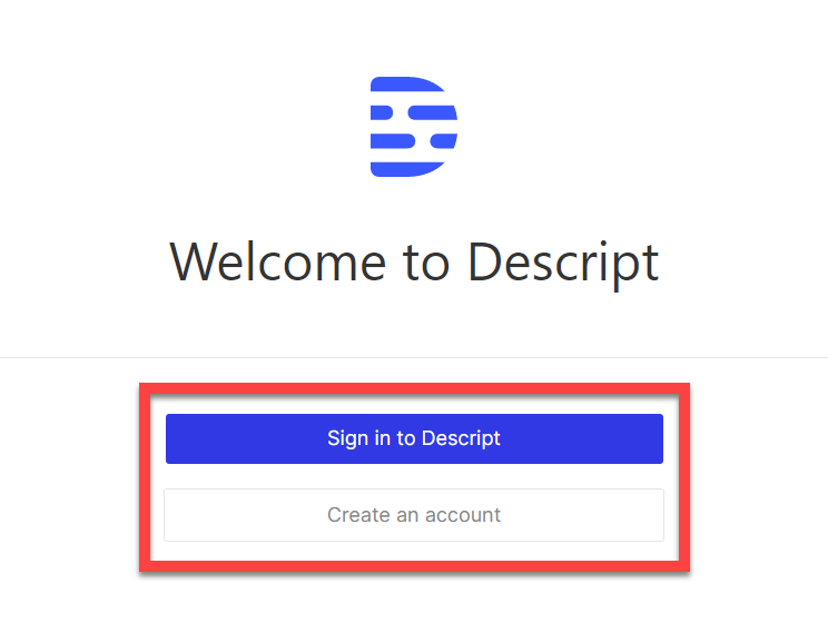 Sign in or create an account page