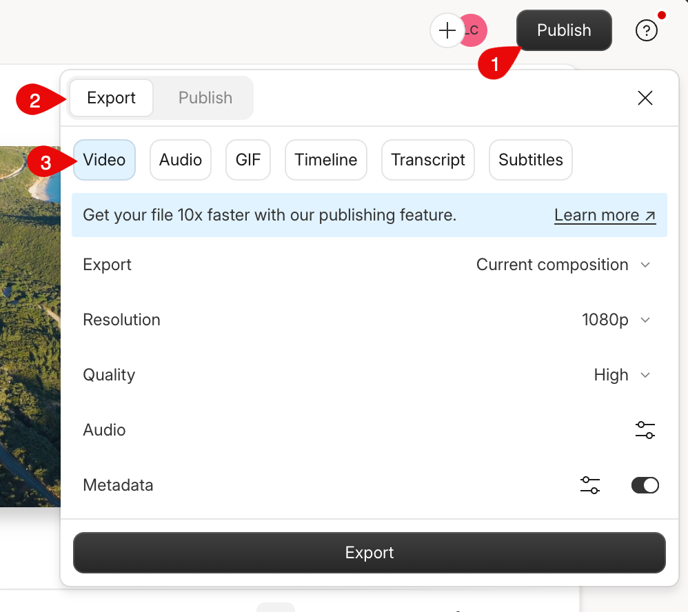 Exporting video – Descript Help