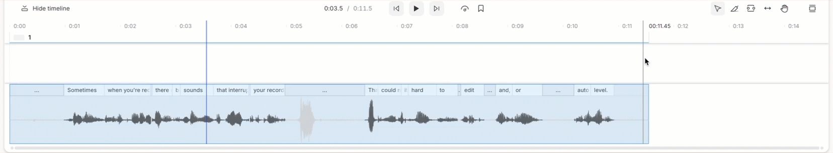 Clip split around volume spike before re-running auto-leveling