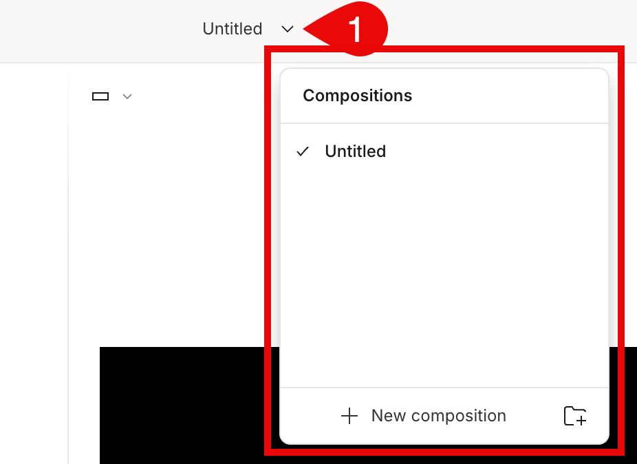 Compositions panel in Descript project view.