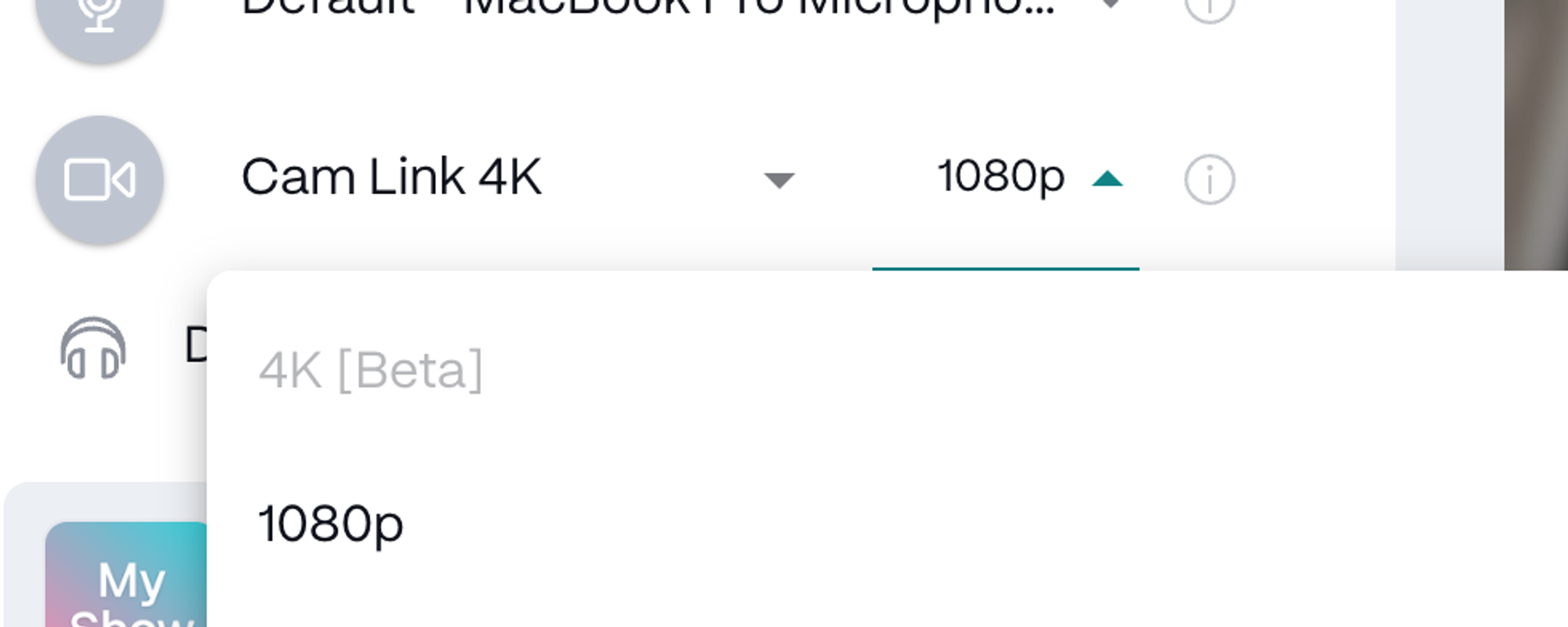 4K option greyed out in settings