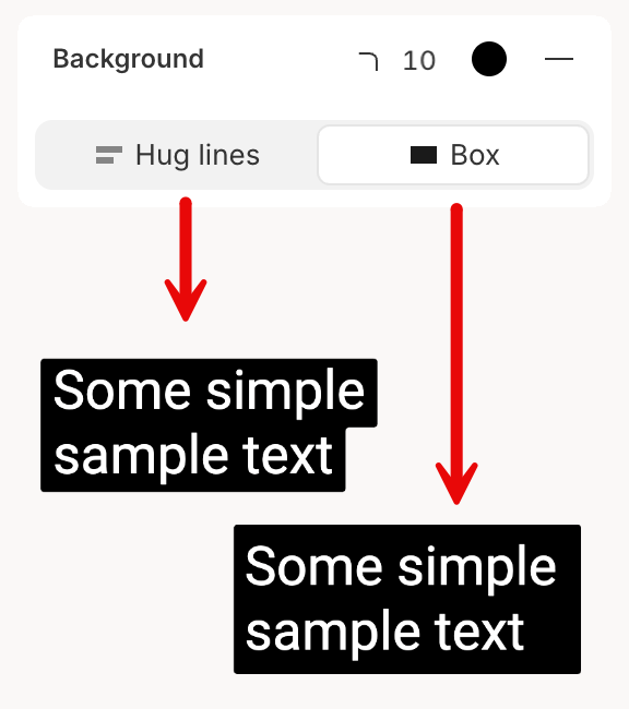 Background box behind a multi-line text element