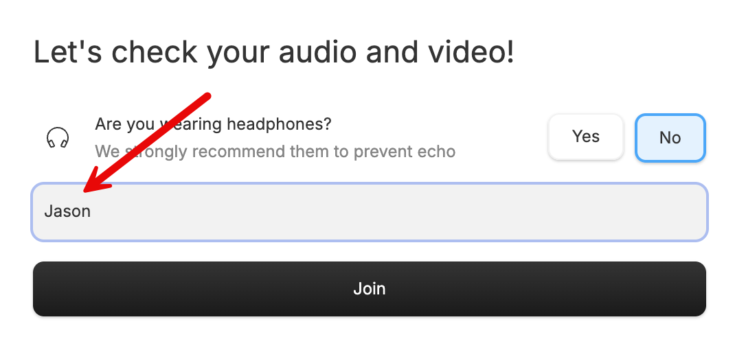 Set your display name in Descript Rooms