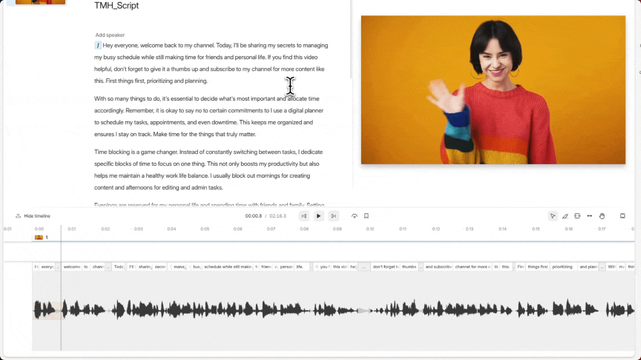 Edit like a document in Descript