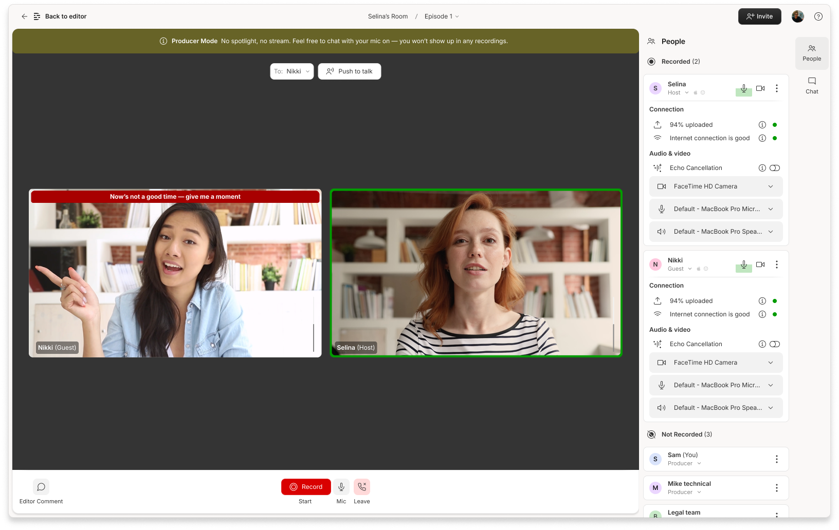 Push-to-talk temporarily silenced