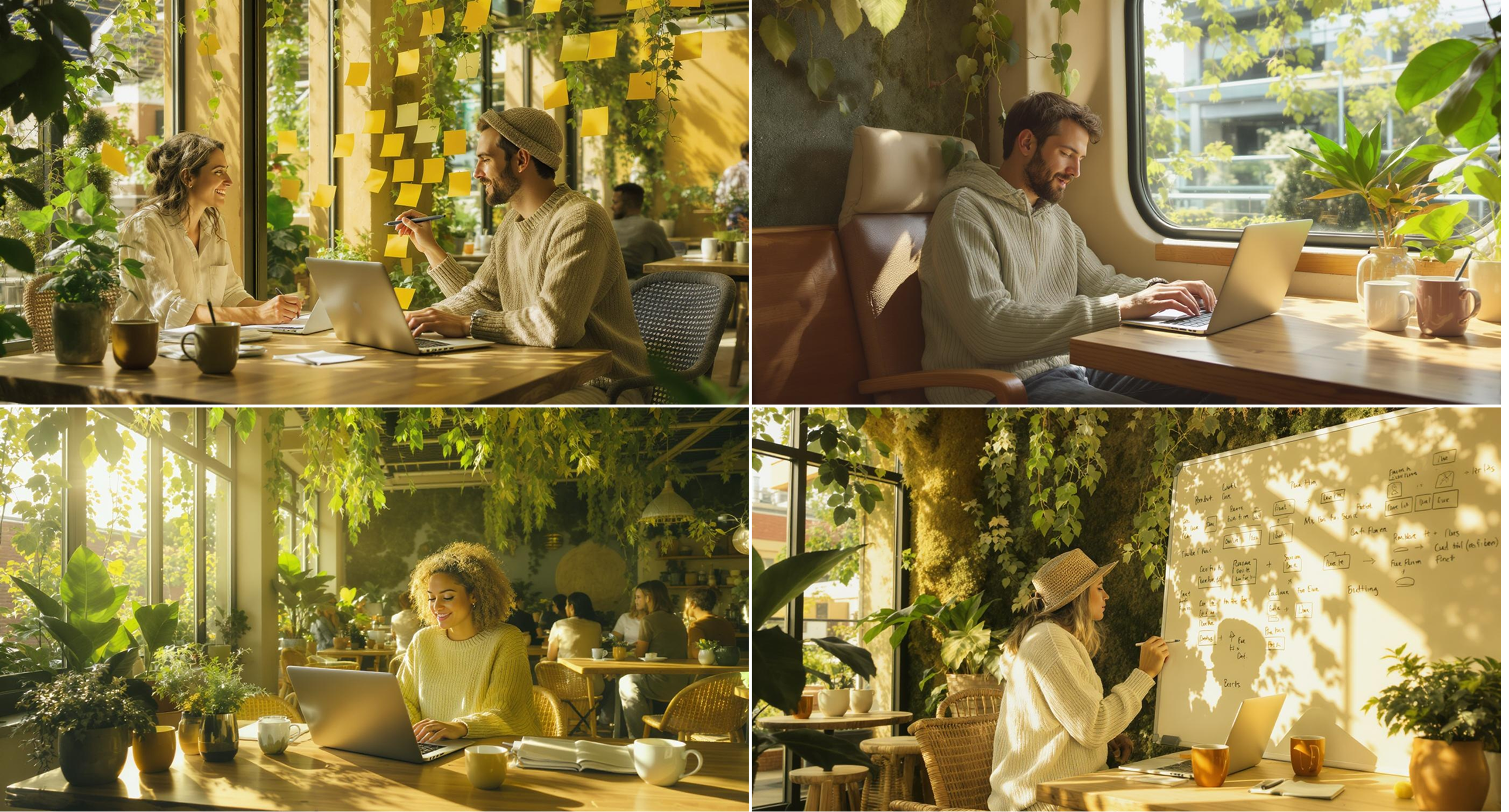 Generated images in the Solar Punk style