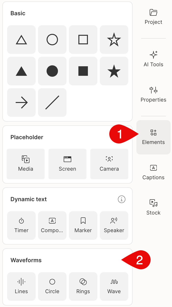 How to apply Waveform element in Descript Editor