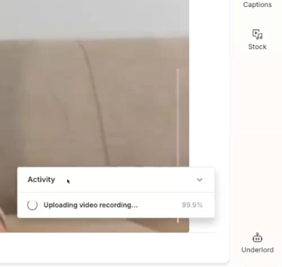 Upload progress notification while recording in Descript