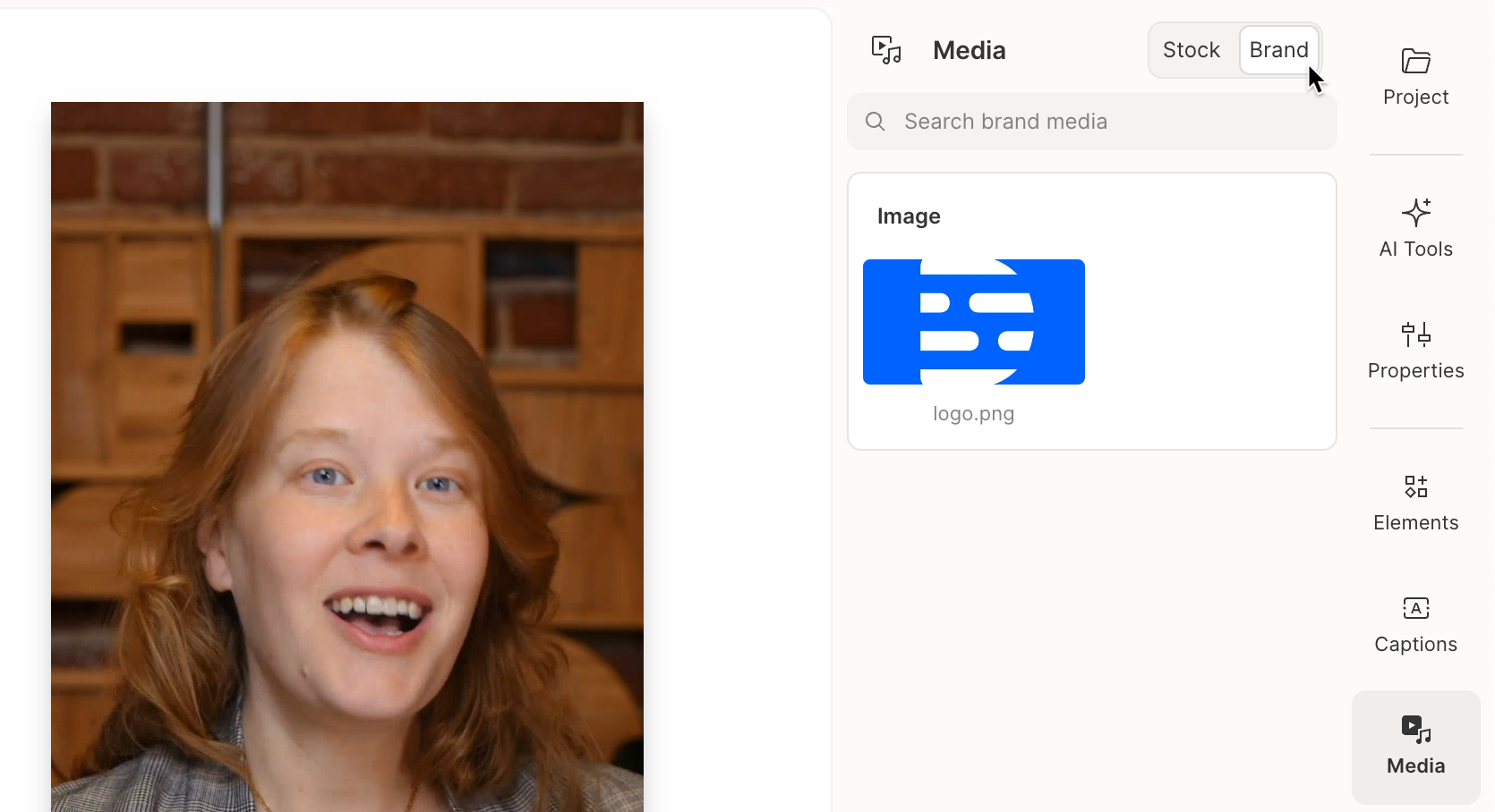 Adding brand media from the Media panel