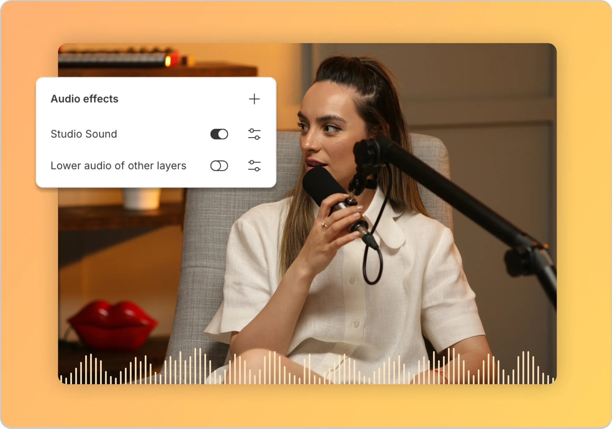 Studio Sound toggle in Descript